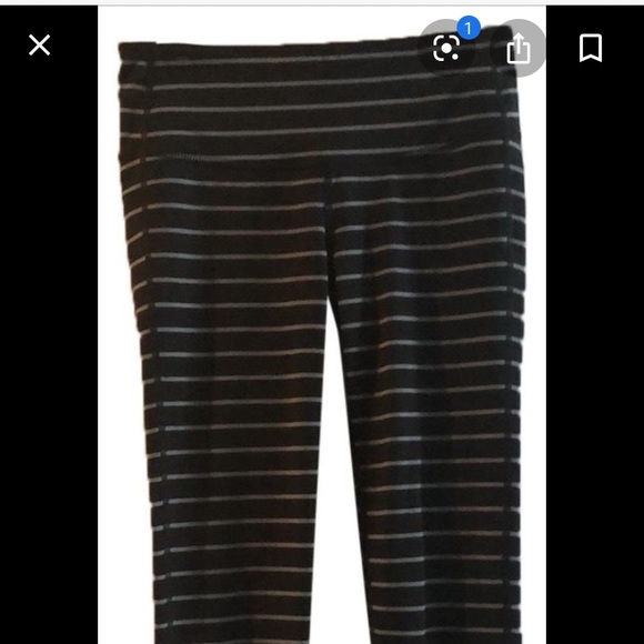 Athleta black and grey striped leggings - Picture 3 of 4